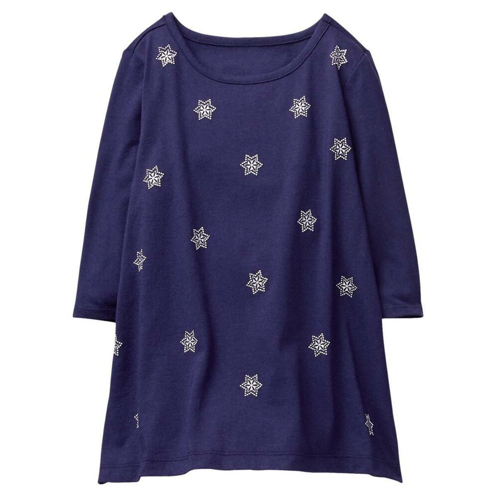 Gymboree Girls Tunic‎ Size S 5 6 North Pole Party Snowflake Print Navy Blue NEW